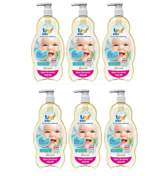 Uni Baby Saç Ve Vücut Şampuan 900 Ml x 6 Adet ürün görseli 1