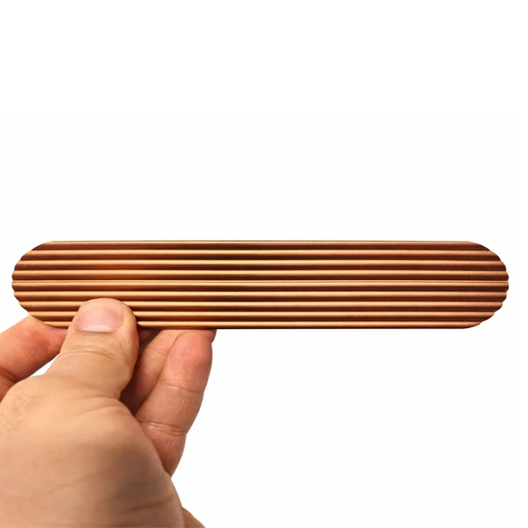 Aytuğ Rose Renk Geniş T Oval Çizgili Çekmece Kulp 224 mm 5'li Set Şık Tasarım Dayanıklı Metal Kulp ürün görseli 1