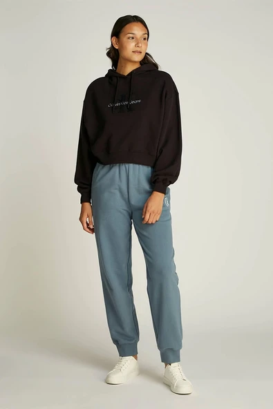 Calvin Klein CHENILLE MONOLOGO HOODIE Kadın Siyah Sweatshirt J20J224170-BEH ürün görseli 1