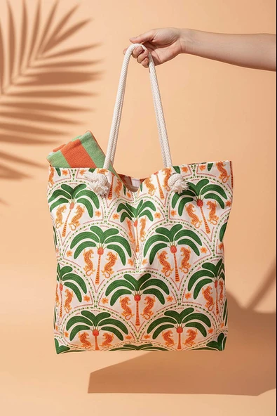 Tropical Tiger Plaj Çantası ürün görseli 1