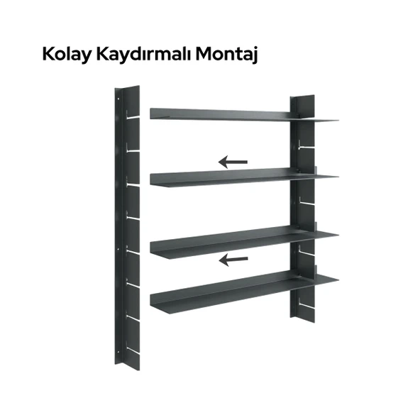 Pratik Modül Metal Duvar Rafı - Resim 5