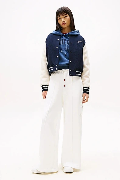 Tommy Hilfiger TJW RWB GRAPHIC TERRY SWEAT PANT Kadın Beyaz Eşofman Altı DW0DW20560YAD ürün görseli 1