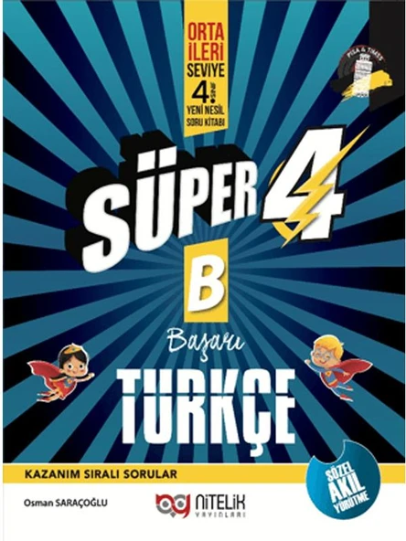 NİTELİK 4.SINIF YENİ NESİL SÜPER TÜRKÇE (B) SORU KİTABI *YENİ* ürün görseli 1