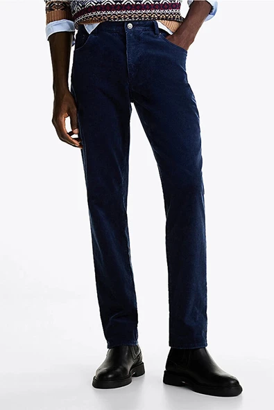 Tommy Hilfiger DENTON 5PKT WASHED CORDUROY Erkek MAVİ Jeans MW0MW36696DBZ ürün görseli 1
