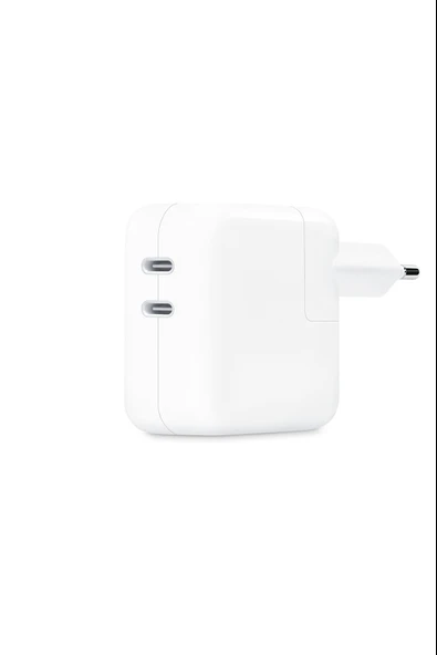 Apple 35 W Çift Usb-C Bağlantı Noktalı Güç Adaptörü Beyaz - MW2K3ZM/A ürün görseli 1