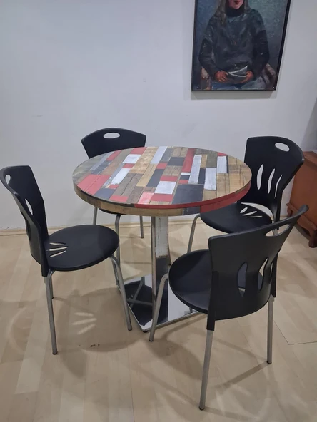 Masa Laminant 90688 Model Krom Tek Ayak Ad Plastik Sandalye Tabla Çizlmez Yanmaz ürün görseli 1