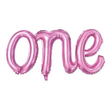 "ONE" 107x50cm Folyo Balon  - Pembe ürün görseli 1