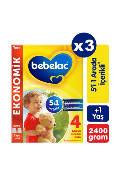 Bebelac 4 Çocuk Devam Sütü 800 gr X 3 Adet ürün görseli 1