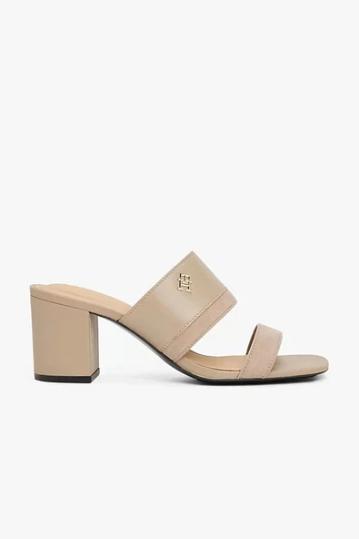 Tommy Hilfiger LEATHER & SUEDE BLOCK HEEL MULE Kadın Terlik FW0FW08530AFE ürün görseli 1