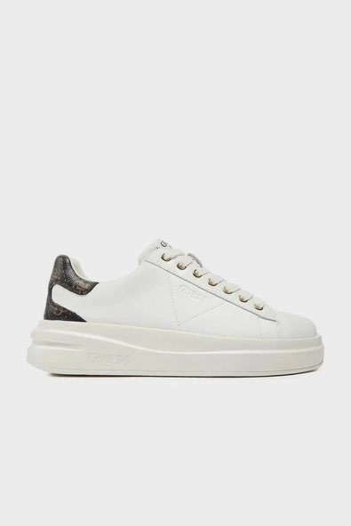 Guess Elbina Kadın Beyaz Bronz Deri Sneaker FLJELBFAL12-WHBRO ürün görseli 1