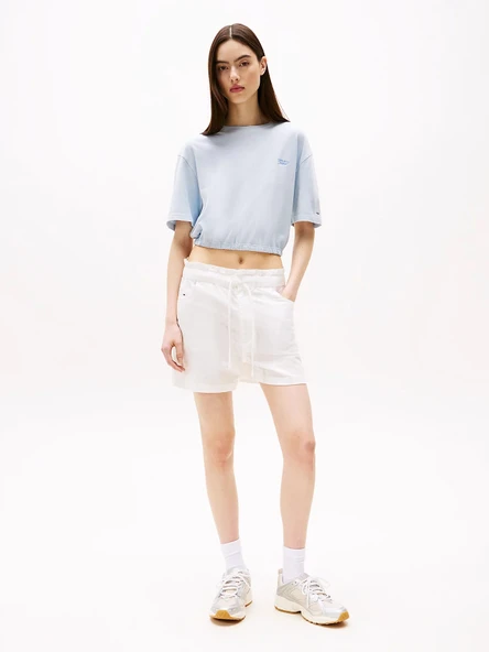 Tommy Hilfiger TJW COTTON LINEN SHORT Kadın  Şort DW0DW20360YBL ürün görseli 1