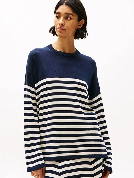 Tommy Hilfiger LYOCELL SILK RLX C-NK LS SWT Kadın  Kazak  WW0WW444760A4 ürün görseli 1