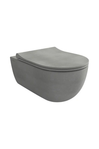 Bocchi 1417-069-0128 V Tondo Rimless Asma Klozet Mat Beton ürün görseli 1