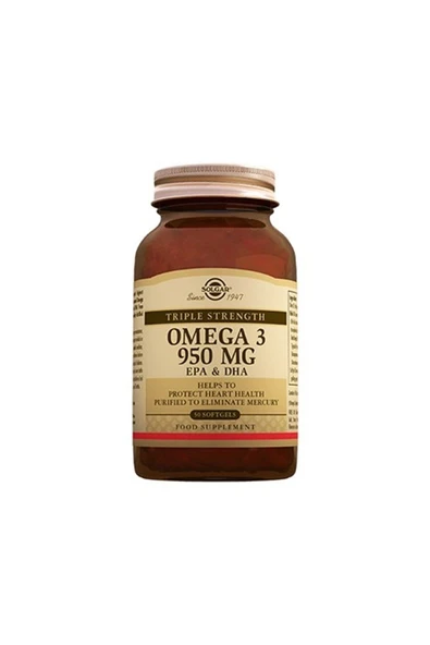 Solgar Omega 3 950 Mg 50 Softgel Kapsül ürün görseli 1