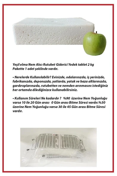 2 Kg. Dikdörtgen Yeşil Elma tablet ürün görseli 1