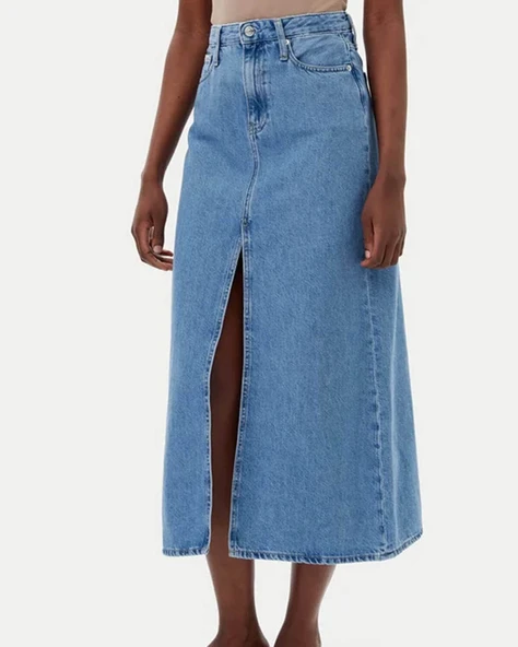 Calvin Klein A-LINE MAXI DENIM SKIRT Kadın  Etek J20J225192-1AA ürün görseli 1