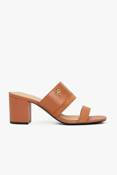 Tommy Hilfiger LEATHER & SUEDE BLOCK HEEL MULE Kadın Terlik FW0FW08530GPA ürün görseli 1
