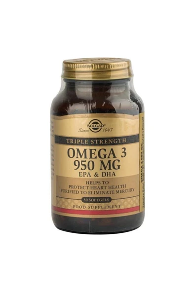 Solgar Omega 3 950 Mg 50 Yumuşak Jelatinli Kapsül ürün görseli 1