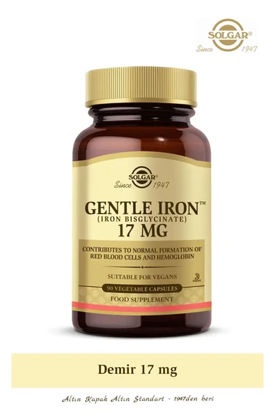 Solgar Gentle Iron 17 Mg 90 V-kapsül ürün görseli 1