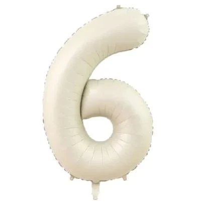 34" Folyo Rakam 76cm "6" Krem / Cream ürün görseli 1