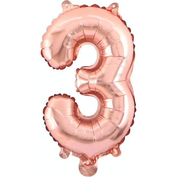 34" Folyo Rakam 76cm "3" Rose Gold ürün görseli 1