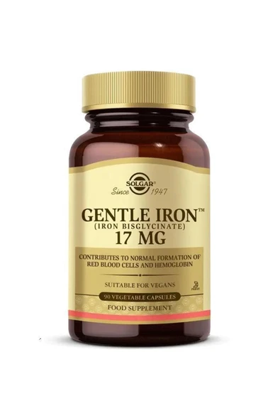 Solgar Gentle Iron 17  mg 90 Kapsül ürün görseli 1