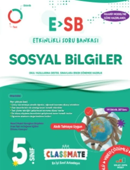 5. Sınıf Classmate Sosyal Bilgiler Etkinlikli Soru Bankası Okyanus Yayınları ürün görseli 1