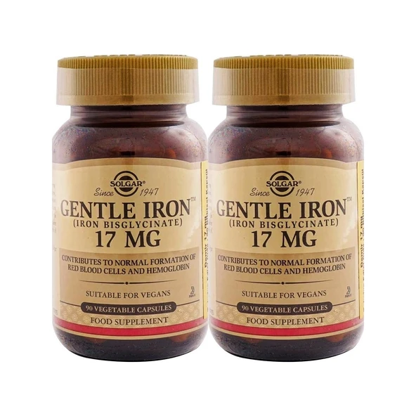 Solgar Gentle Iron 17 Mg 90 Kapsül 2 Adet ürün görseli 1