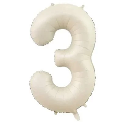 34" Folyo Rakam 76cm "3" Krem / Cream ürün görseli 1