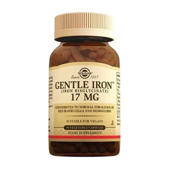 Solgar Gentle Iron 17 Mg 90 Kapsül ürün görseli 1