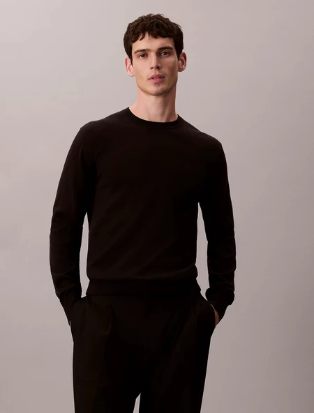 Calvin Klein Supima Cotton Erkek Siyah Sweatshirt LV040BM343-UB1 ürün görseli 1