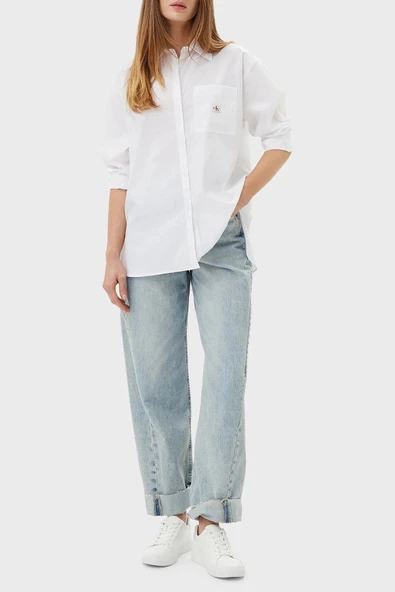 Calvin Klein Essentials Kadın Beyaz Gömlek LV047C143G-YAA ürün görseli 1