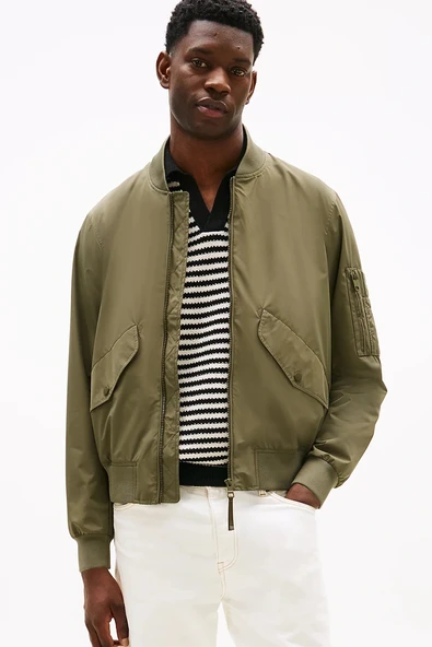 Tommy Hilfiger Erkek Katlanabilir Su Geçirmez Bomber Ceket MW0MW39629PLI ürün görseli 1