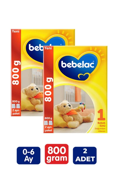 Bebelac 1 Bebek Sütü 0-6 Ay 800 Gr 2'li ürün görseli 1