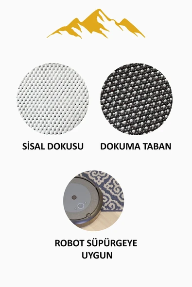 Modern Sisal Serisi Dijital Baskı Sisal Dokuma Halı SLH033 RENKLİ 200 X 300 ürün görseli 1