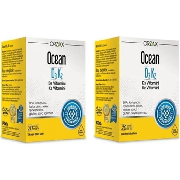 Ocean Vitamin D3k2 Damla 20 Ml - 2'Li Paket ürün görseli 1