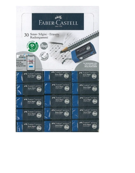 Faber-Castell Sınav Silgisi 30 LU mavi küçük ürün görseli 1