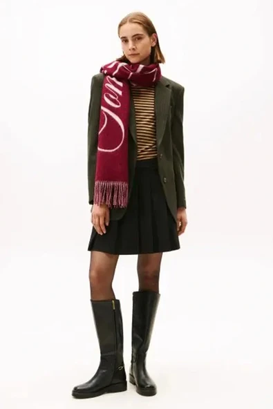 Tommy Hilfiger Zamansız Yün Pileli Mini Kadın Siyah  Etek WW0WW48354BDS ürün görseli 1
