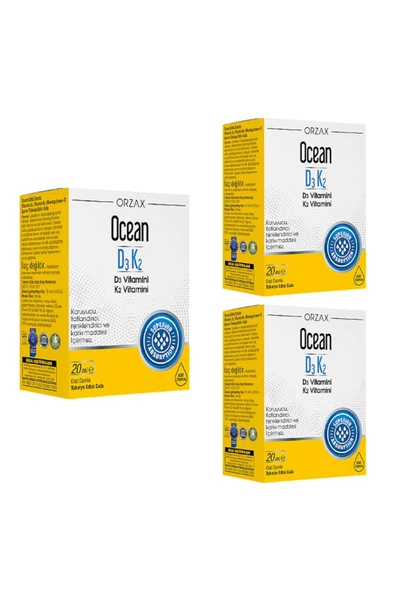 Orzax D3 K2 Vitamini 3'lü Set ürün görseli 1