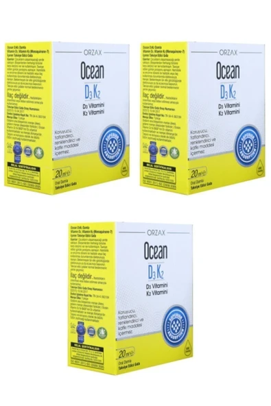 Ocean Vitamin D3k2 Damla 20 ml 3'lü Paket ürün görseli 1