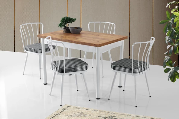 Smart Açılır Mutfak Masası ve 4 Adet Sandalye Takımı 70*110cm ürün görseli 1