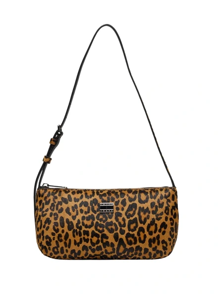 Tommy Hilfiger TJW Must Leopar Desenli Kadın Siyah Omuz Çantası AW0AW1800801R ürün görseli 1