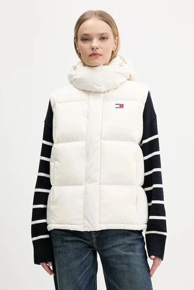 Tommy Hilfiger TJW Alaska Grid Kuş Tüyü Kadın Beyaz Yelek DW0DW21627YBH ürün görseli 1
