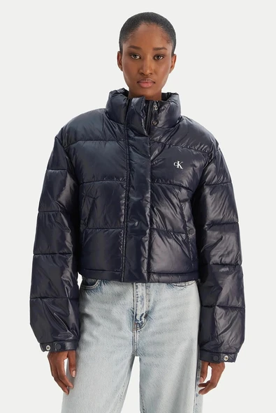 Calvin Klein Parlak Kısa Şişme Kadın Mavi Mont LV047D504G-VEK ürün görseli 1
