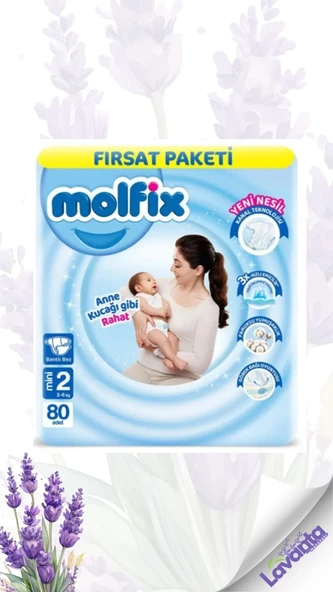 Molfix 2 numara Bebek Bezi Mini Fırsat Paketi 2 Beden 3-6 Kg 80 Adet ürün görseli 1