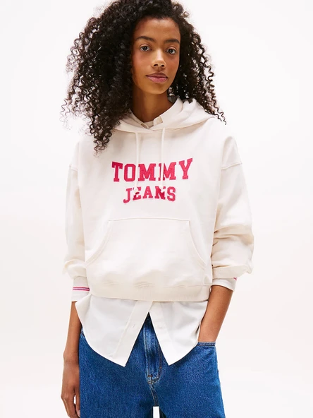 Tommy Hilfiger TJW Kutu Kesim Kısa Kolej Stili Kadın  Sweatshirt  DW0DW21598YBH ürün görseli 1