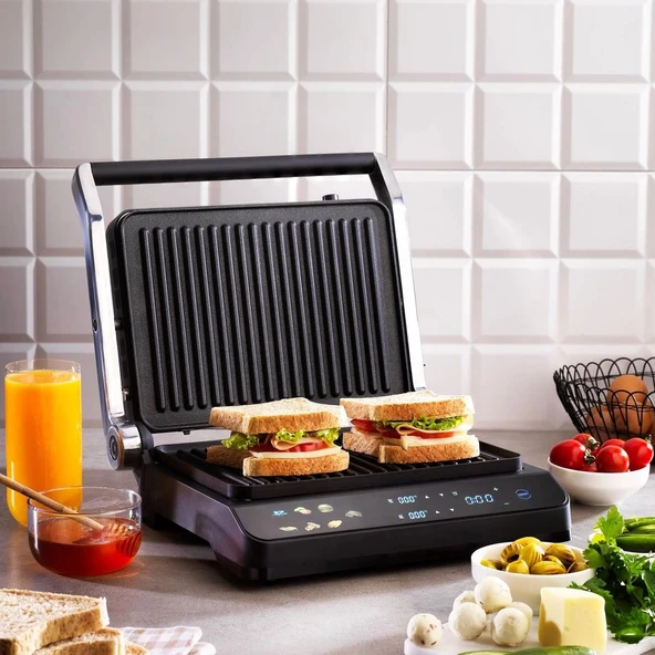 Schafer DigiChef Tost ve Izgara Makinesi-Inox ürün görseli 1