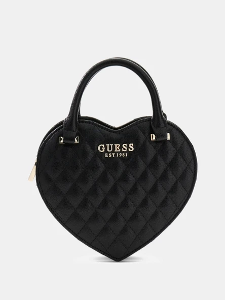 Guess Atabey Kalp Şekilli Kadın Siyah El Çanta HWQG9894770-BLA ürün görseli 1