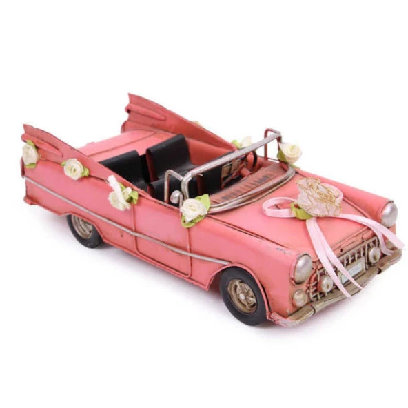 Dekoratif Metal Vintage Gelin Arabası Klasik Chevrolet Araba 24 cm ürün görseli 1