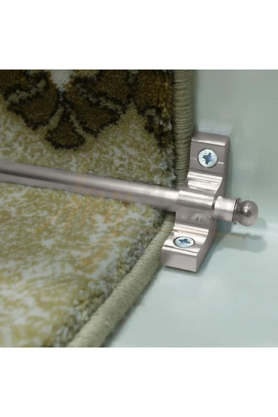 Çelik Halı Tutucu Merdiven Dip Çubuğu Gümüş - Kalın / 130cm ürün görseli 1